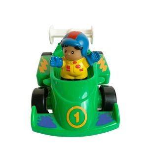 Fisher Price Little People Double Race Car Racer Driver 1998 with Driver Figure